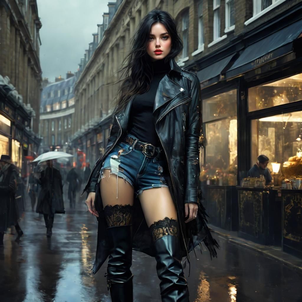 Elegant Woman in Boots: Fine Art Portrait