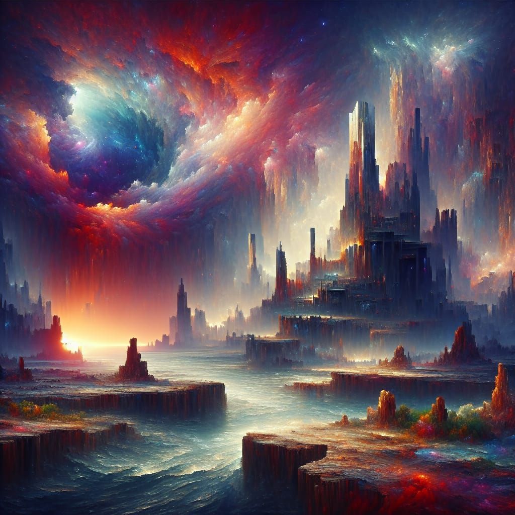 Detailed Matte Painting of a Fantastical World