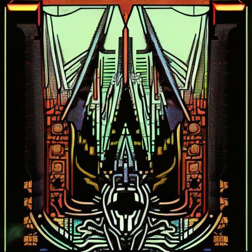 Lush Forest Studio with Mountain Temple in Comic Book Art