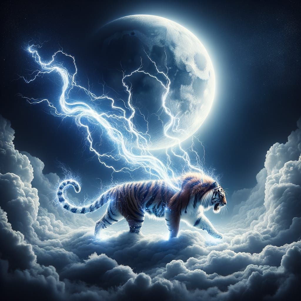 Mystical Tiger Channels Magical Lightning