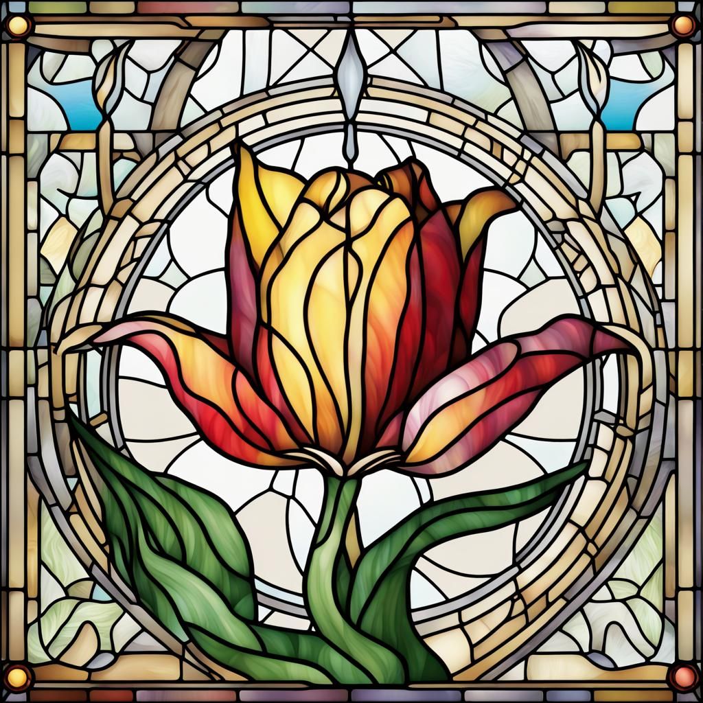 Stained Glass Tulip Sorcerer: Detailed Art