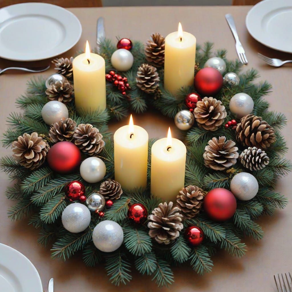 Winter Wonderland Table Centerpiece in Vibrant Colors