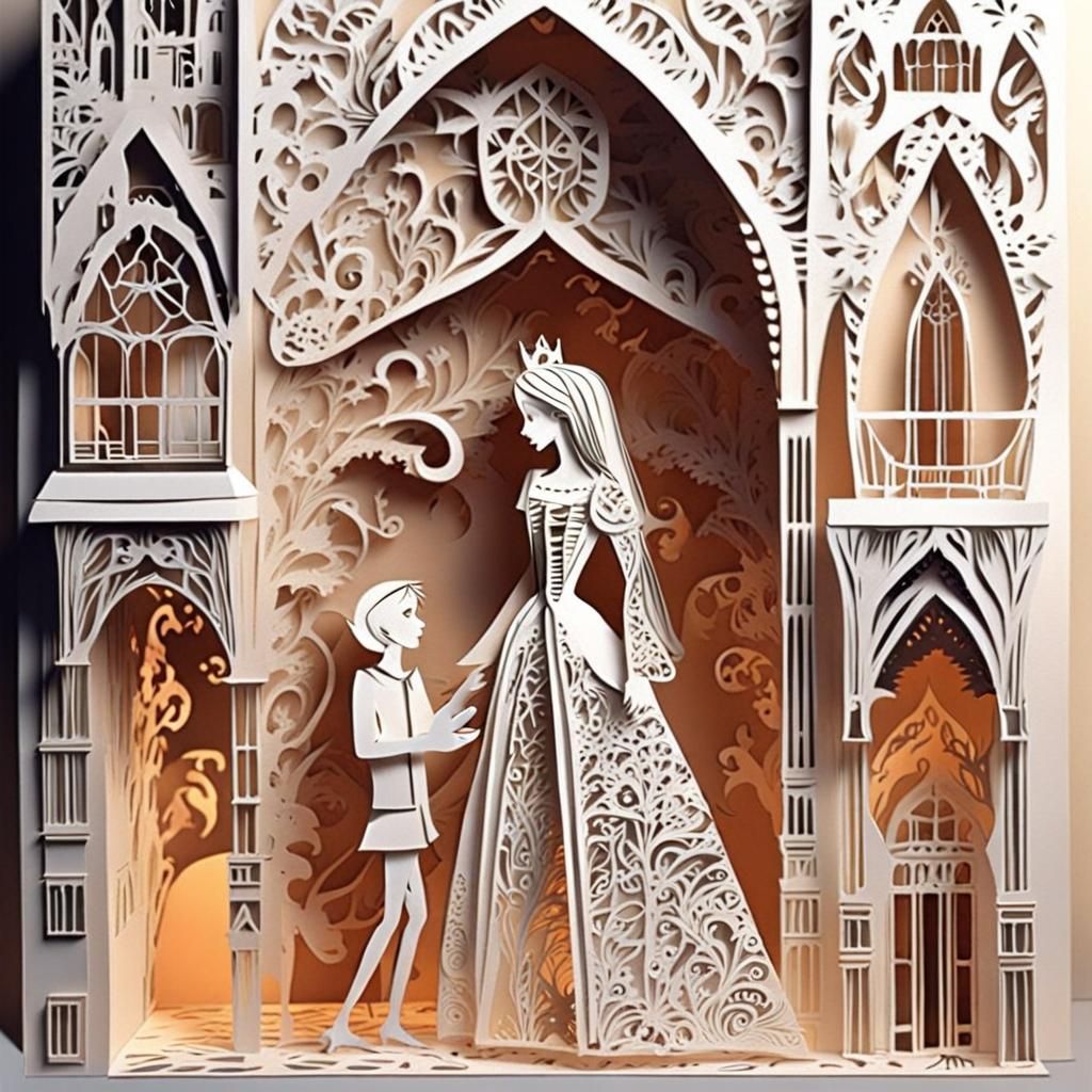 Medieval Street Scene: Princess and Beggar Puppets