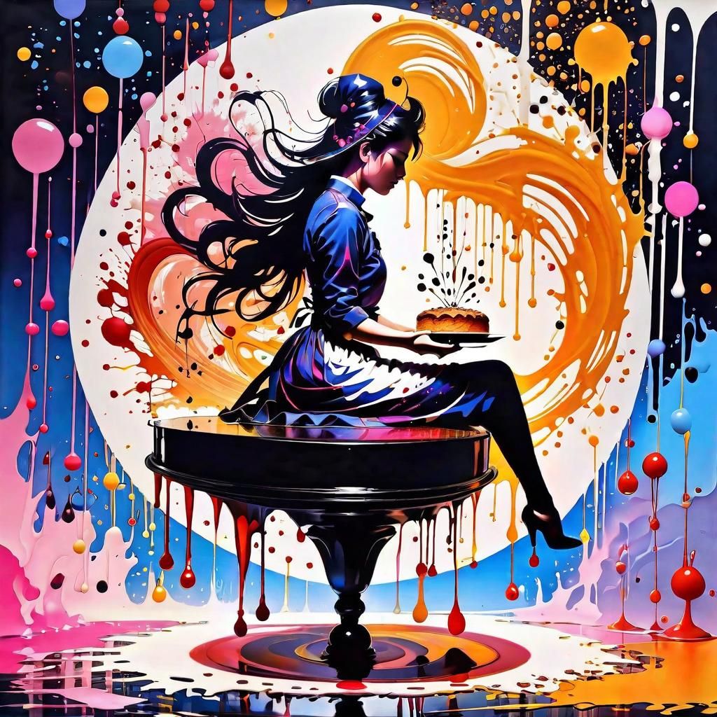 Abstract Ink Pâtissier in Splash Art Style