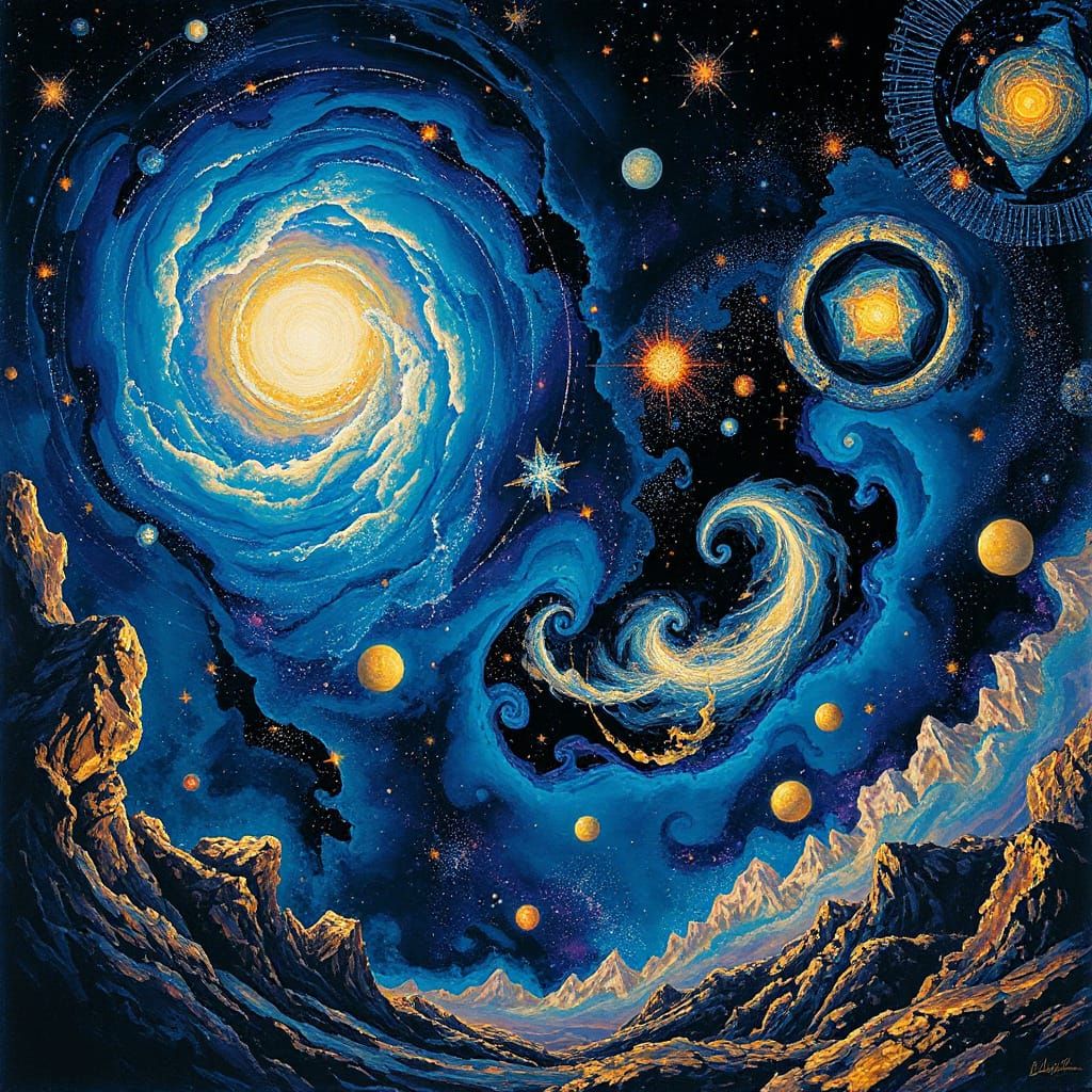 Cosmic Sky in Sacred Geometry Style