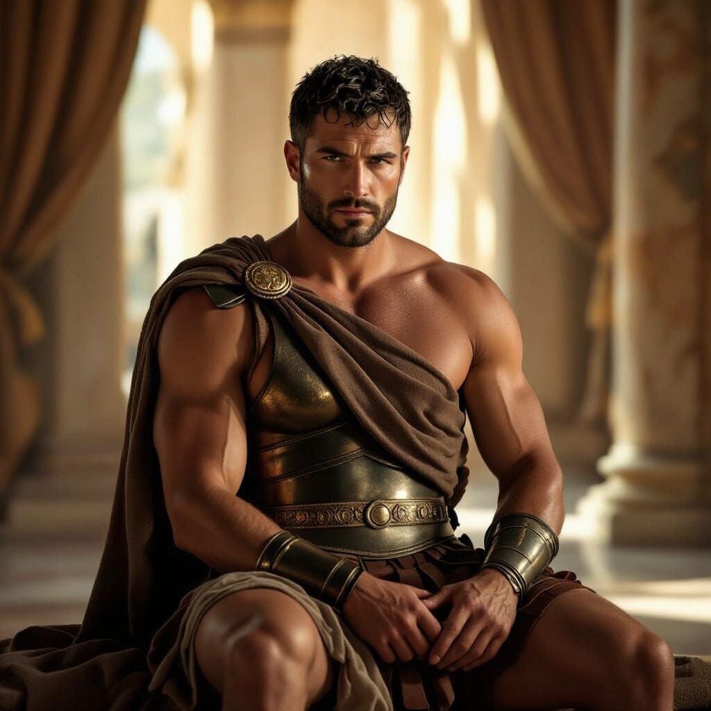 Spartacus in Roman Villa as Neoclassical Painting