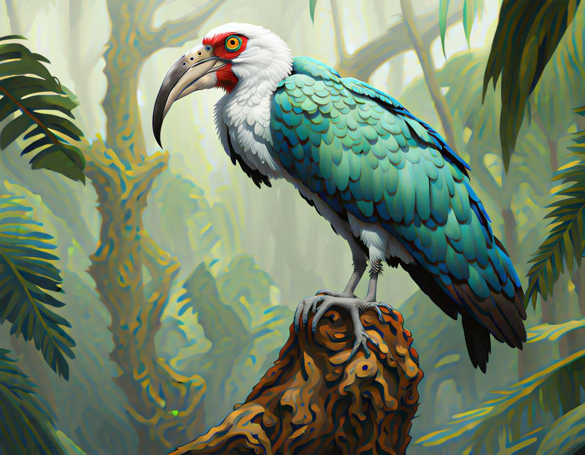 Exotic Rainforest Birds Digital Painting