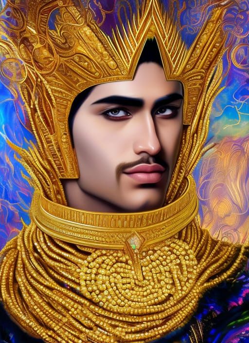 Sith Lord in Sci-Fi Diadem: Oil Painting