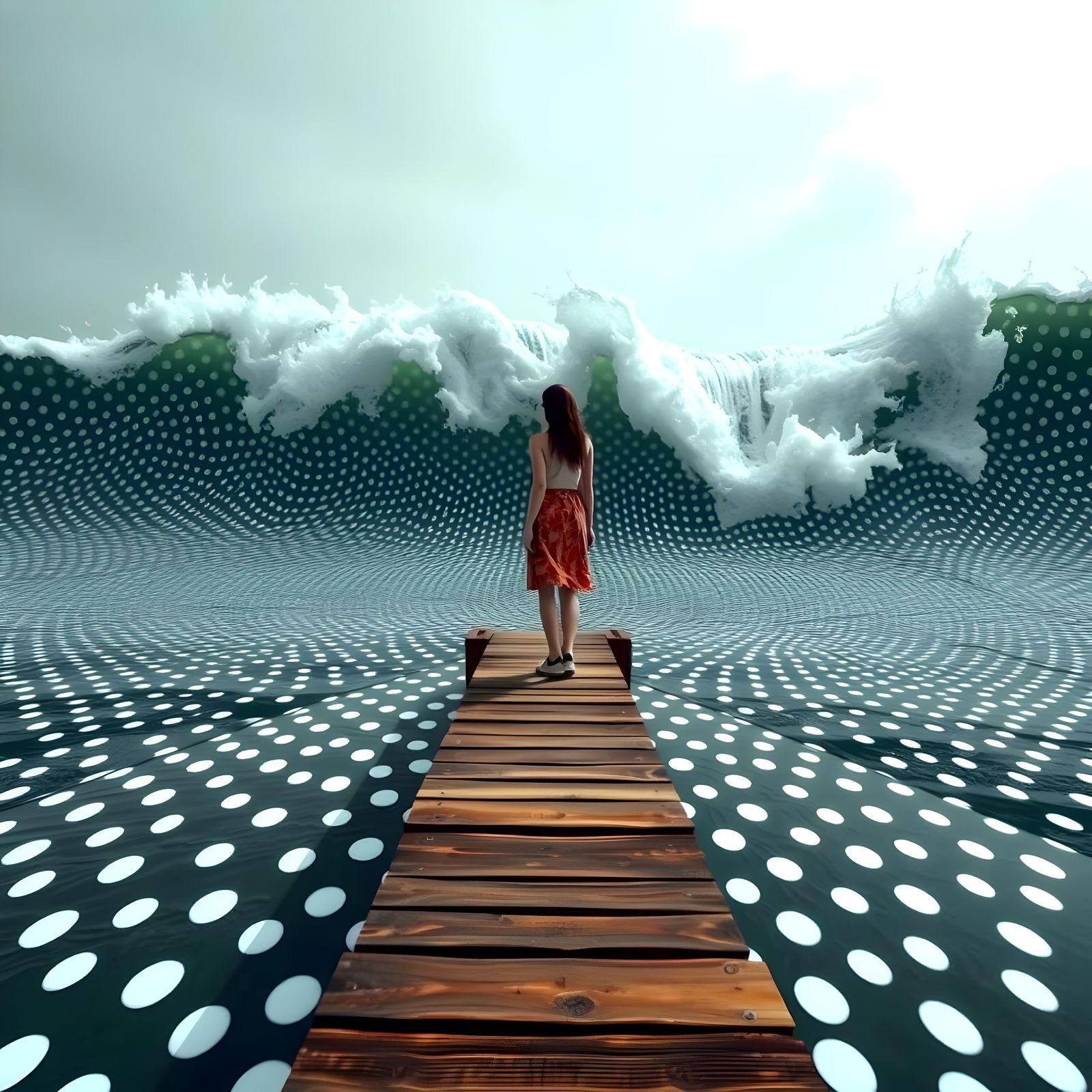 Polka dot wave approaching