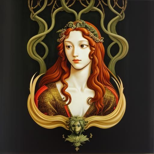 Medusa in Renaissance Botticelli Style
