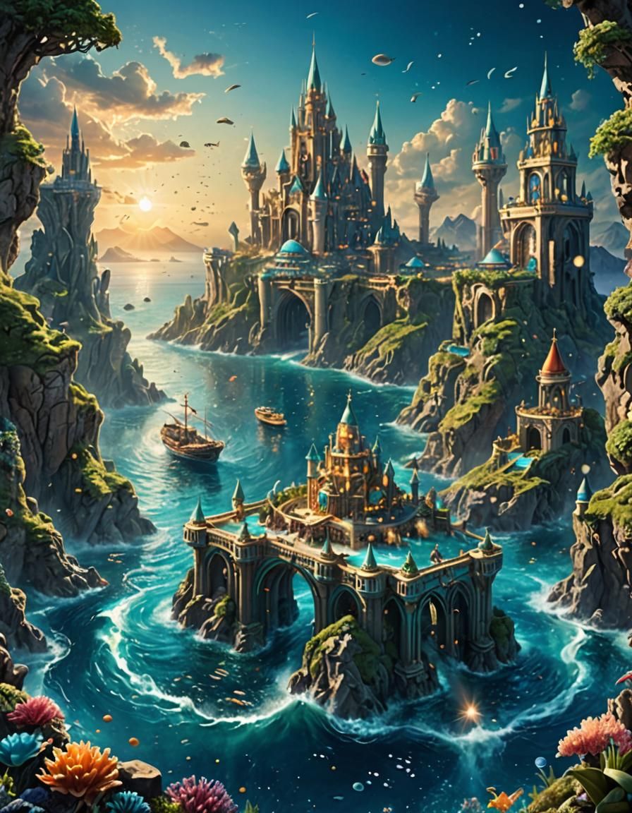 Enchanting Glittering Atlantis Fantasy Under the Sea