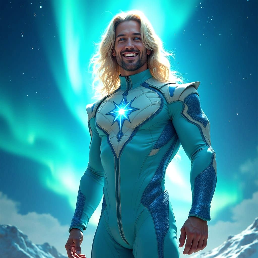 Ethereal Hero in Cosmic Splendor