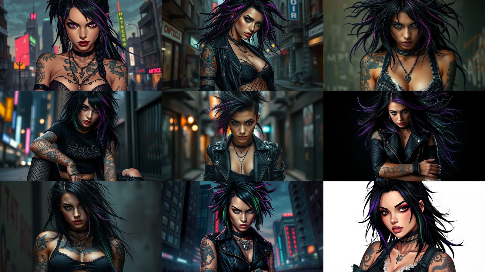 Attractive Formorian Woman in Urban Rocker Style