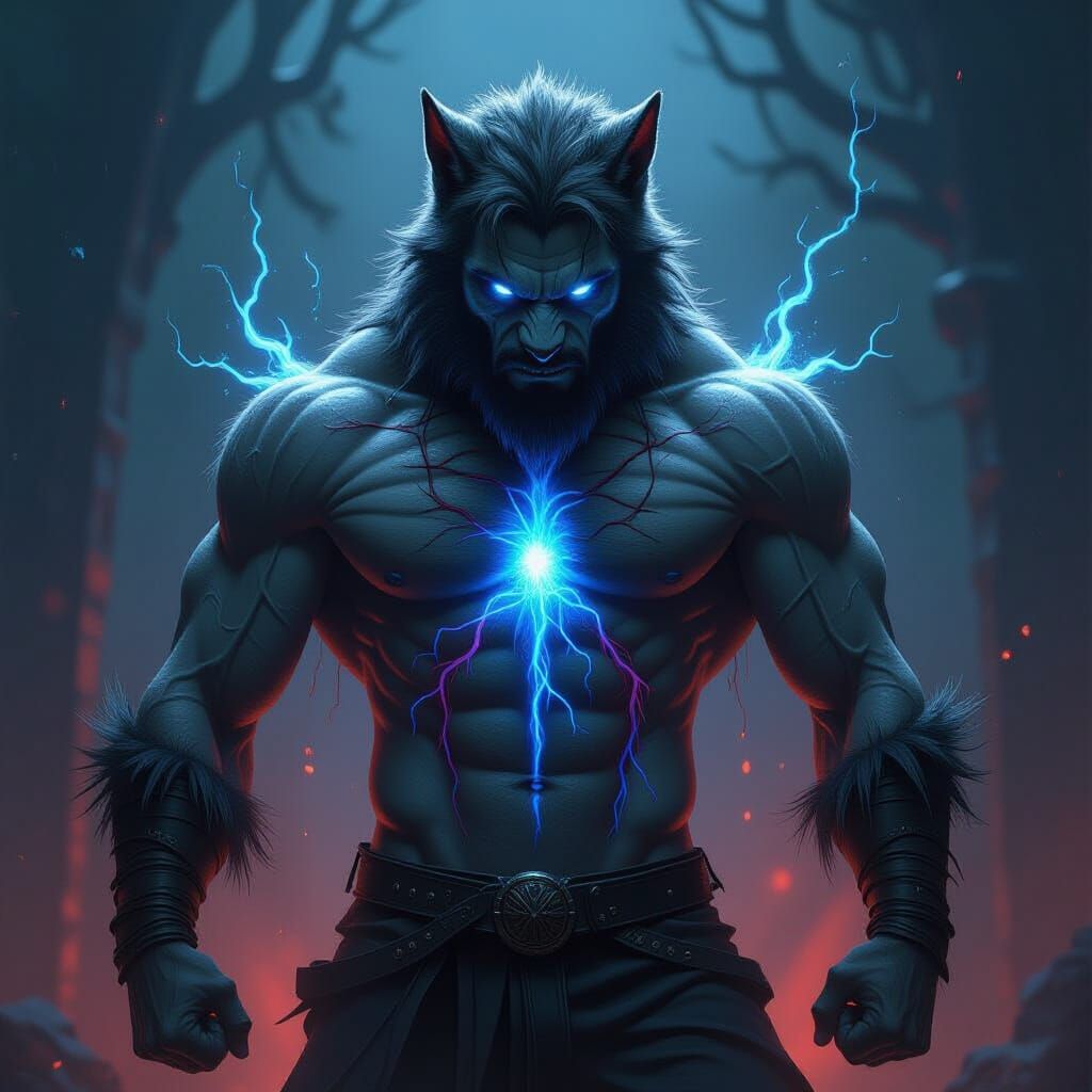 Man Transforms into Werewolf with Glowing Elixir