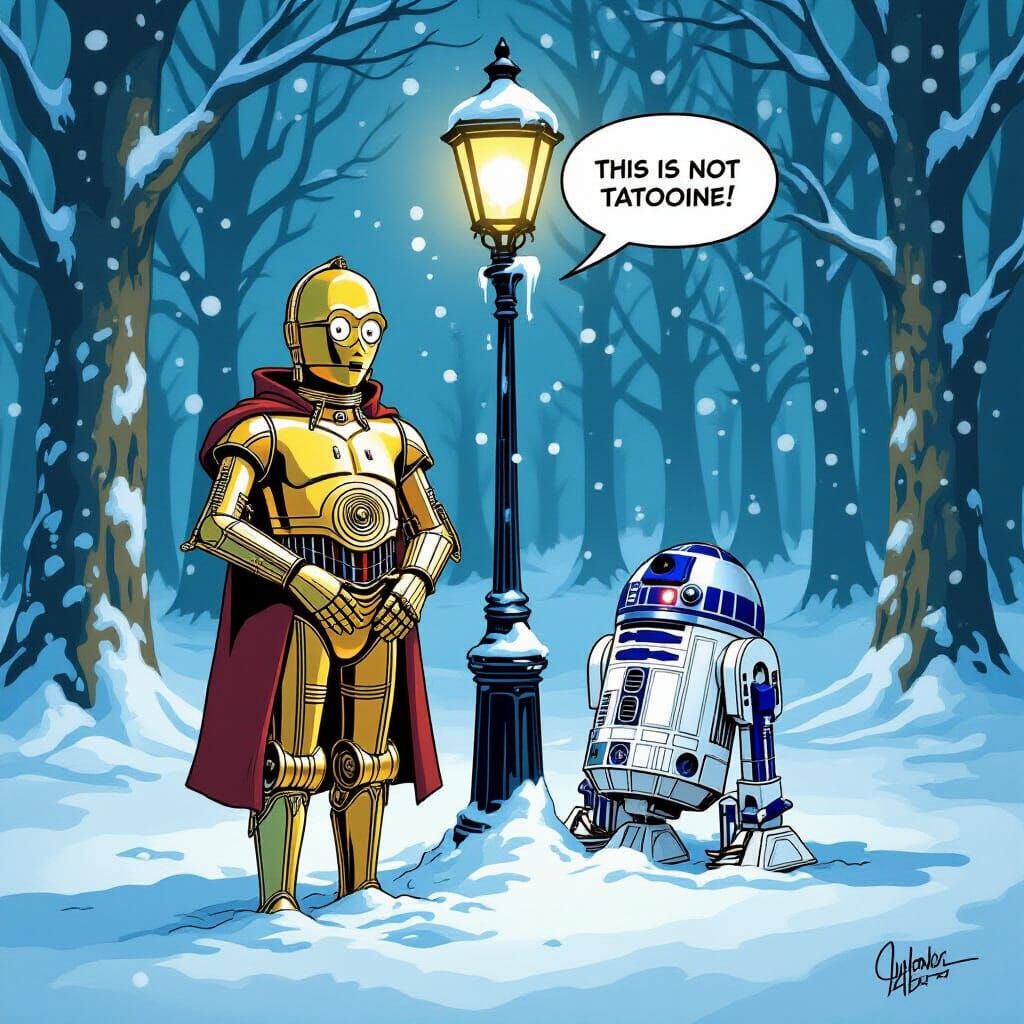 C-3PO and R2-D2 Lost in Narnia
