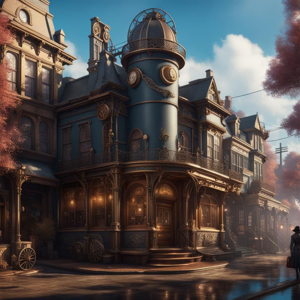Steampunk Gilmore Girls: Detailed Matte Painting