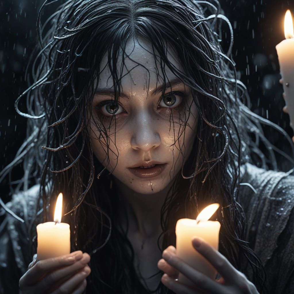 Surreal Cosmic Horror Entity Steals Souls with Charcoal Void...