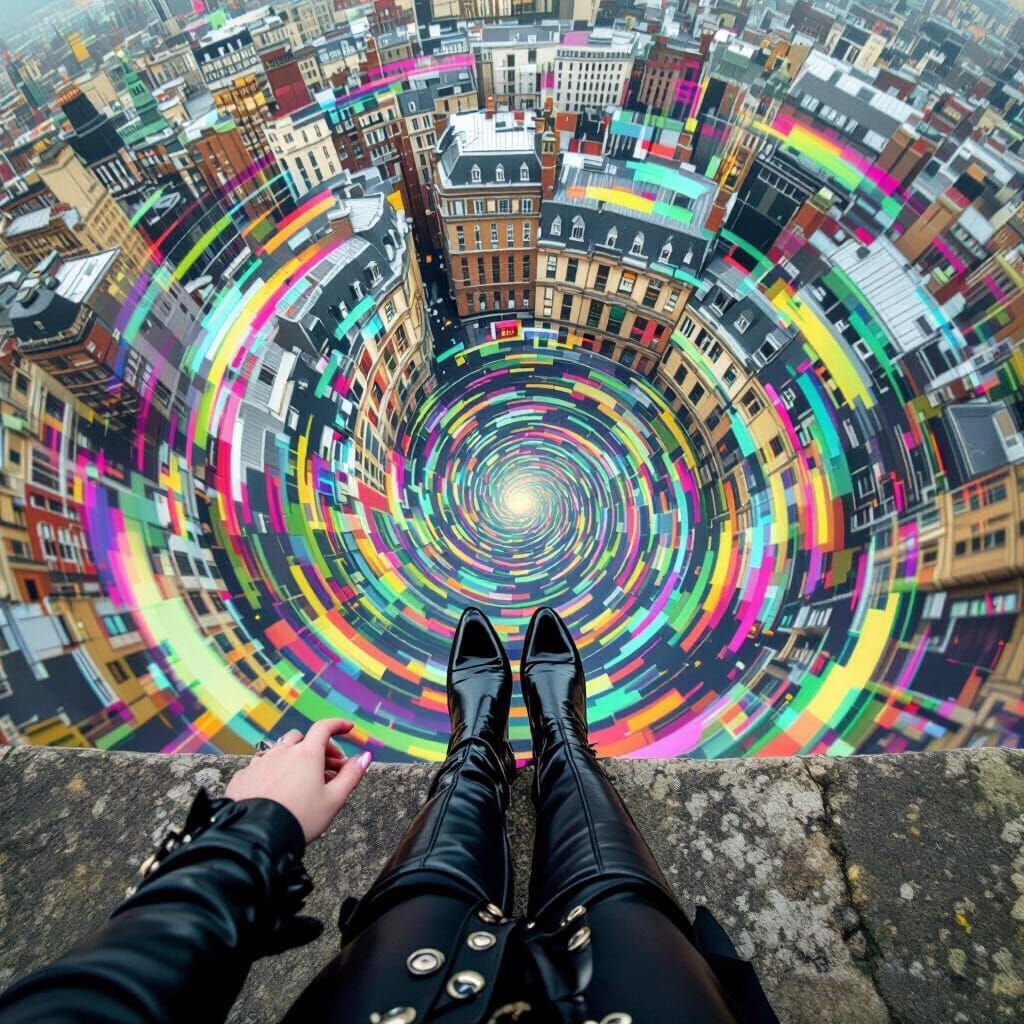 Vampire Over Vaporwave London in Victorian Style