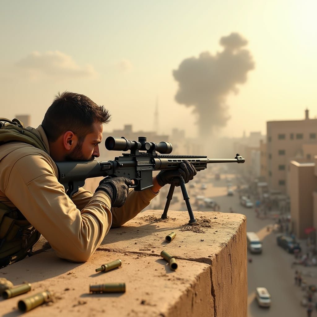 Sniper in Iraq: Realistic Urban Warfare Scene
