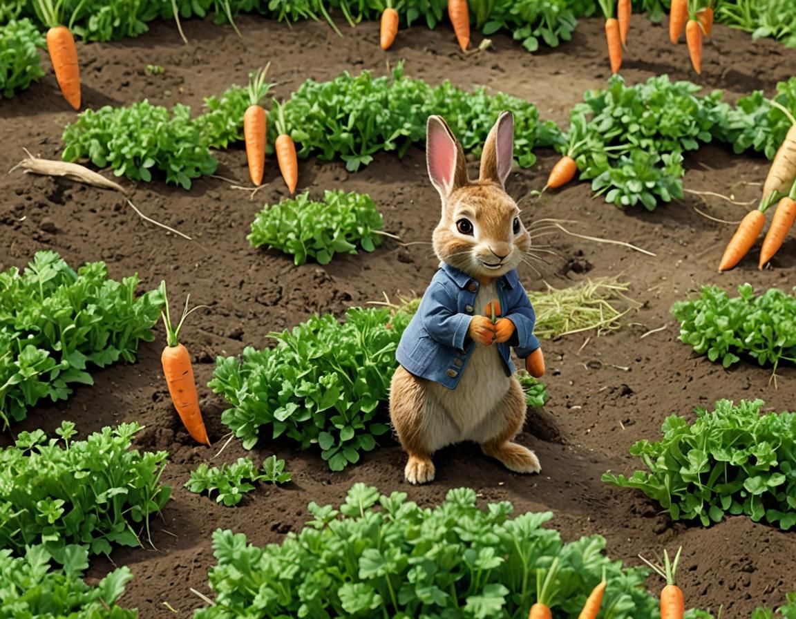 Peter Rabbit in Carrot Patch: Disney Cartoon