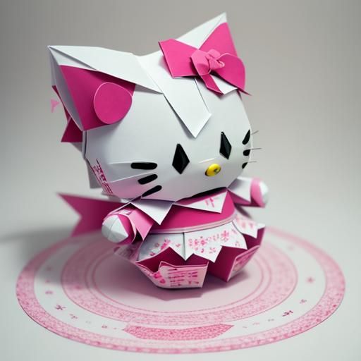 Origami Angel Hello Kitty Papercraft