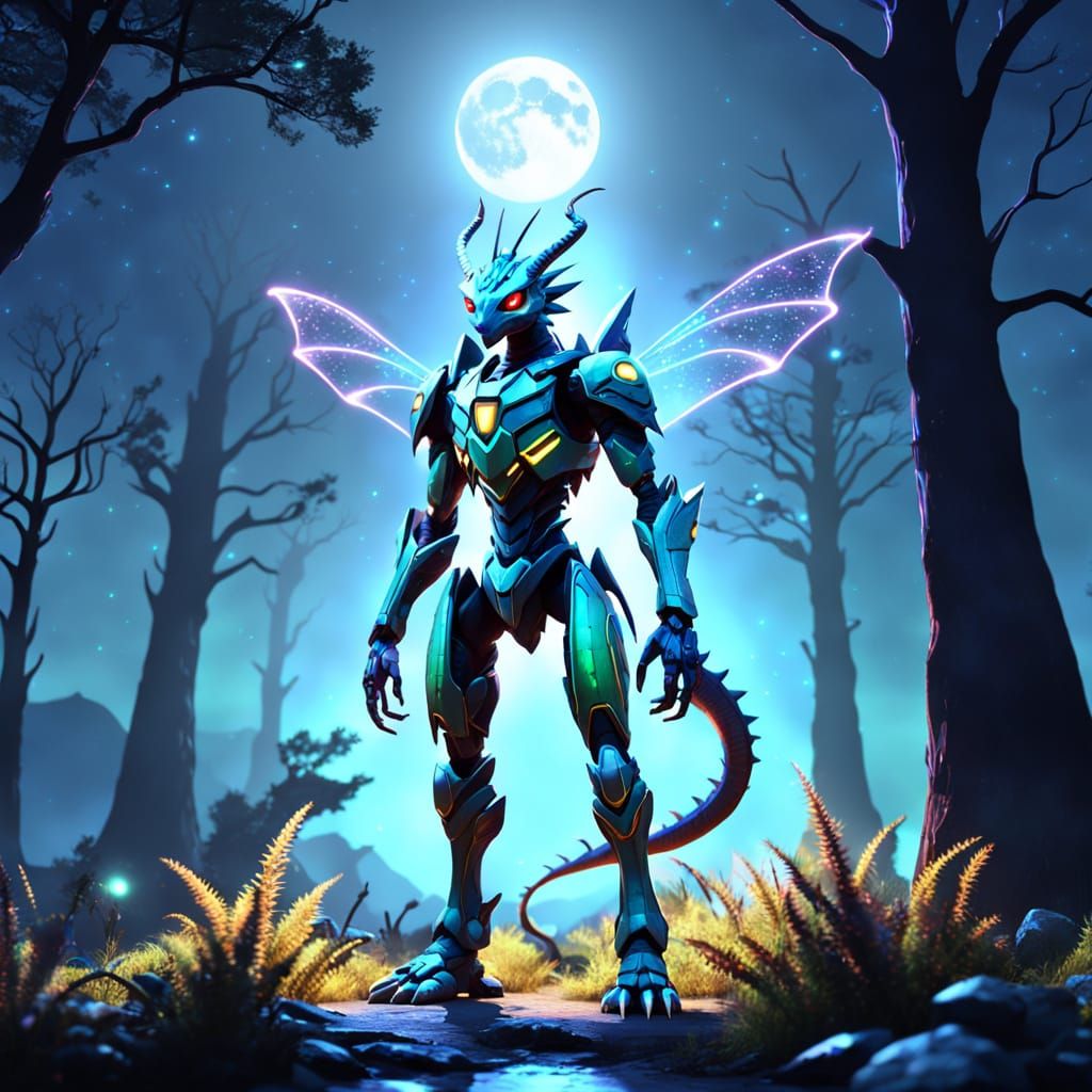 Mythic Reptile in Shifting Moonstone Armor