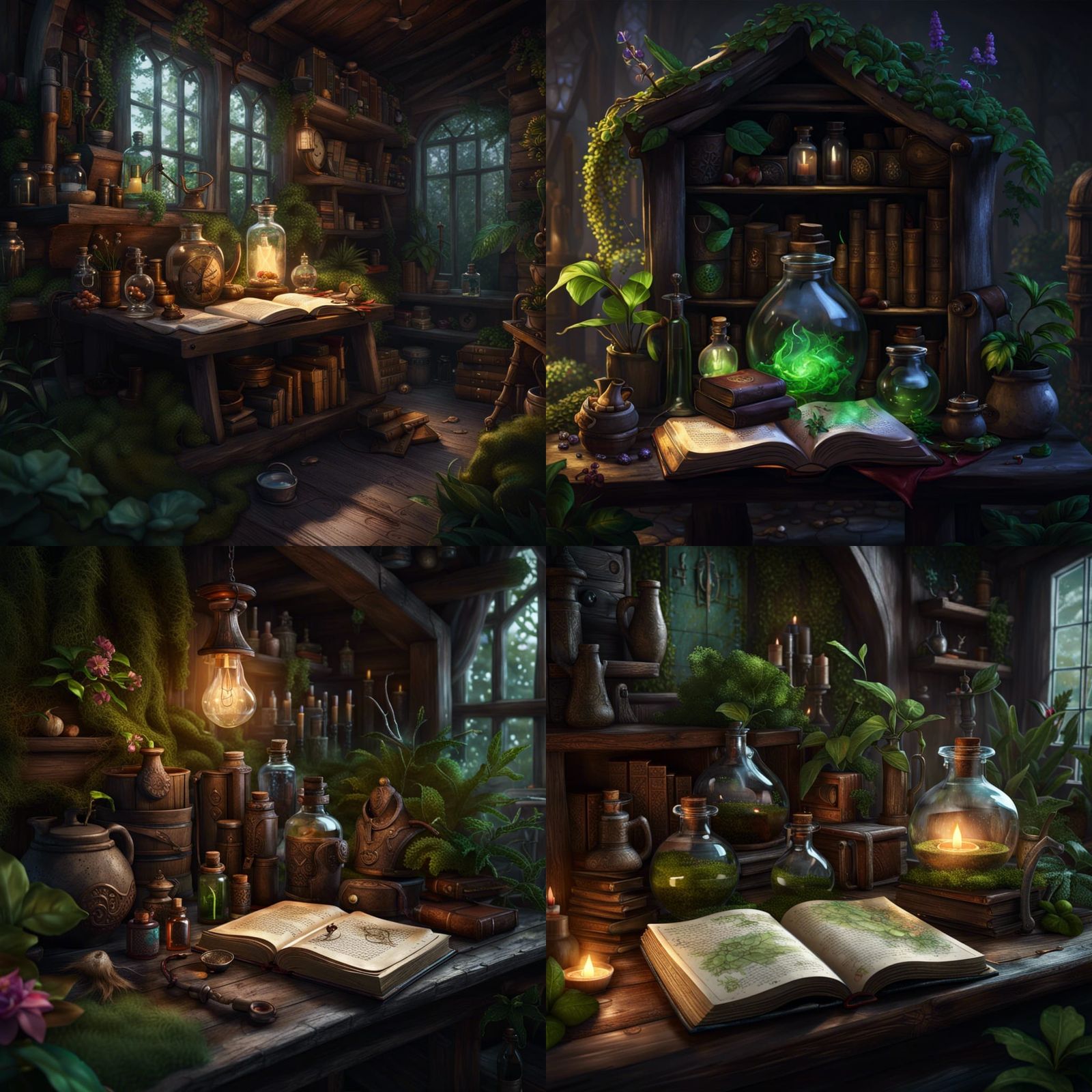 Dark Fantasy Cottagecore Scene in Digital Art Style