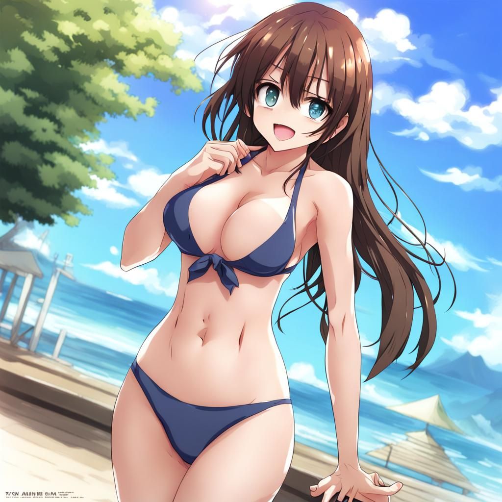 Anime Girl in Bikini: Japanese Manga Style