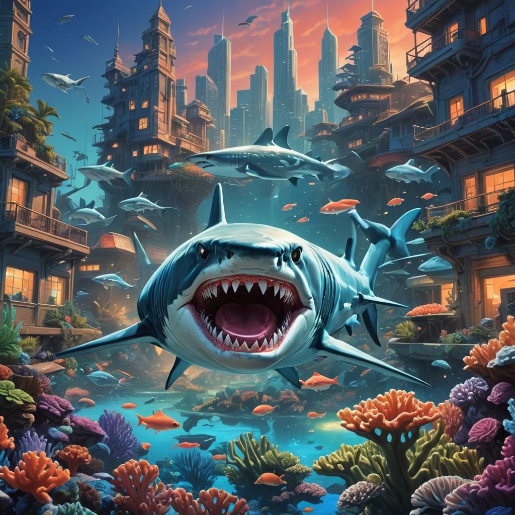 Sharky the Tooth-Brushing Shark Superhero in Coral Cove