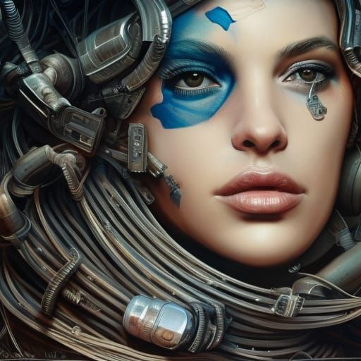 Intricate Cyborg Woman Digital Fantasy Art
