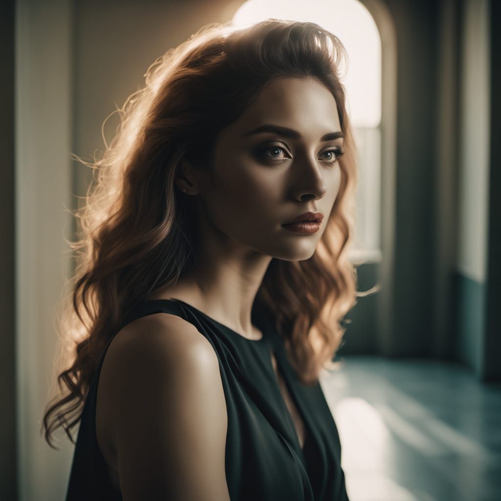 Elegant Woman in Cinematic Lighting