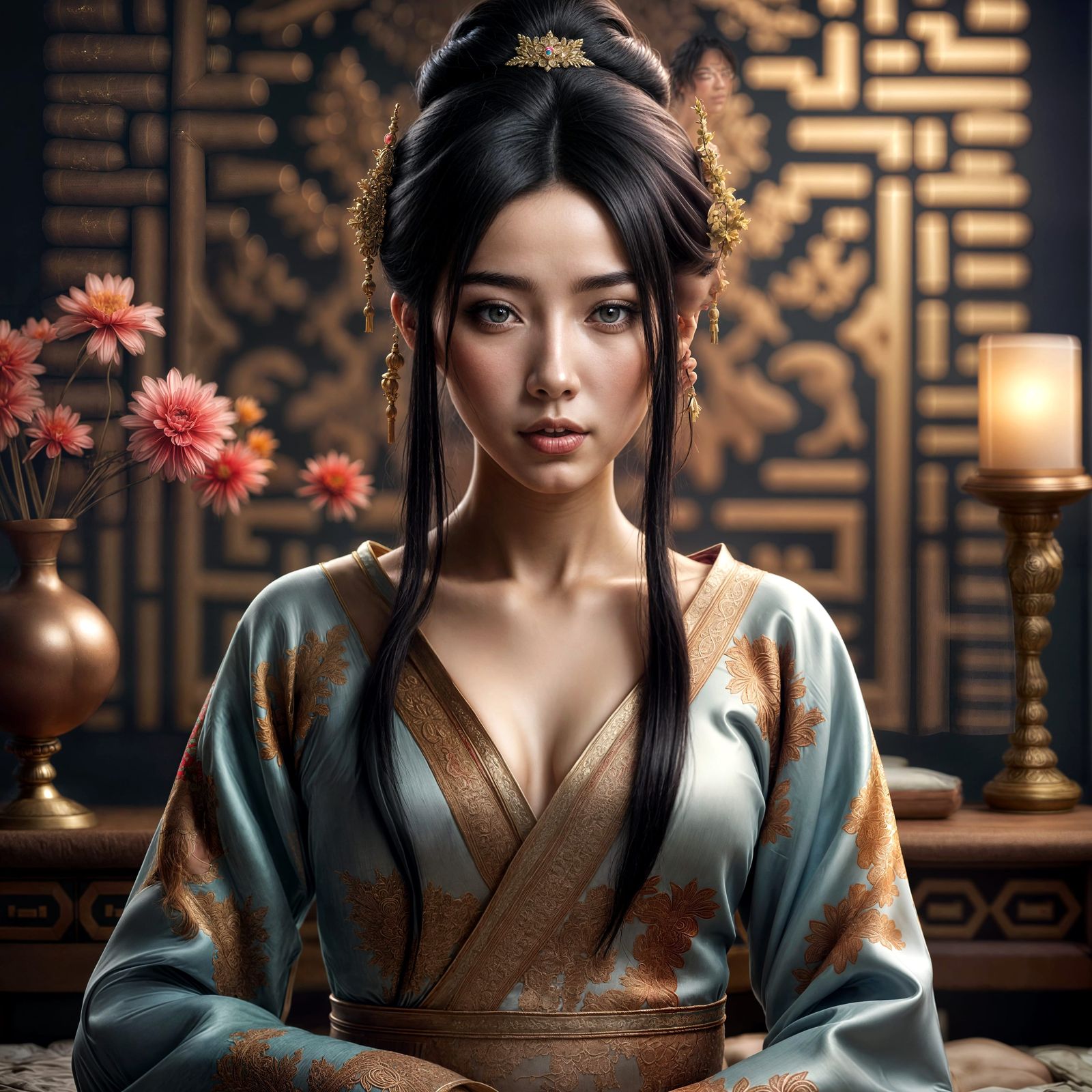 Korean Woman in Traditional Dress