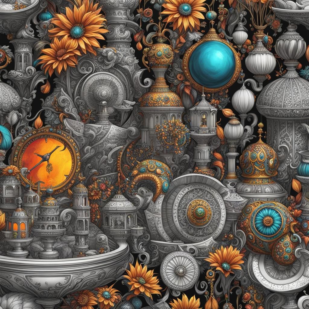 Colorful Online Shopping Items in Detailed Matte Painting