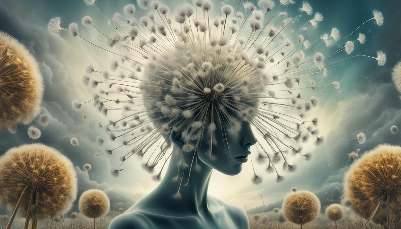 Psychedelic Surrealism: Dandelion Woman in Retrofuturism