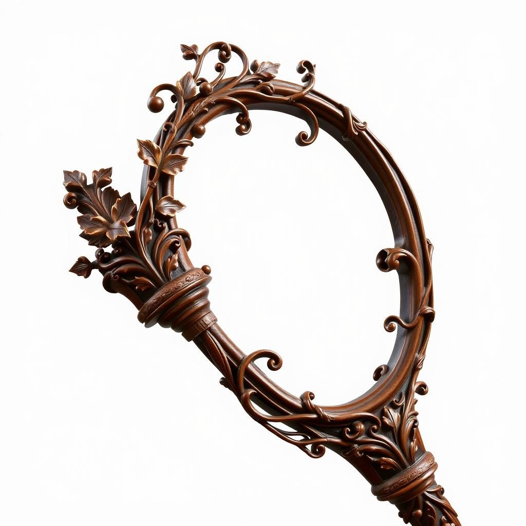 Ornate Catholic Bishop's Crozier in Art Nouveau Style