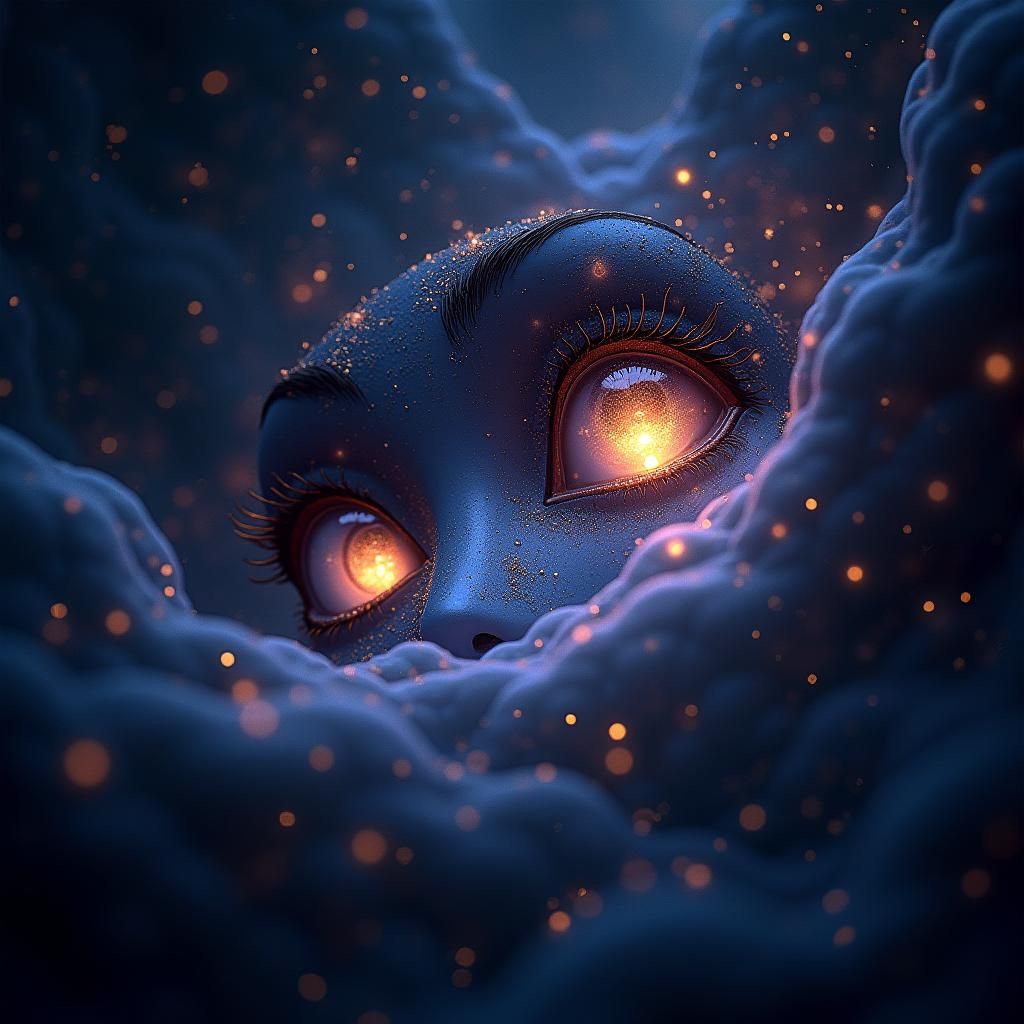 Ethereal Eyes Reflecting Cosmic Wonders in 8K