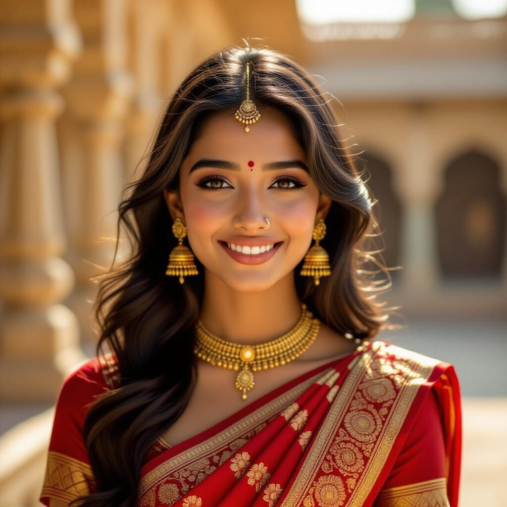 Indian Girl in Sunlight: A Cinematic Portrait