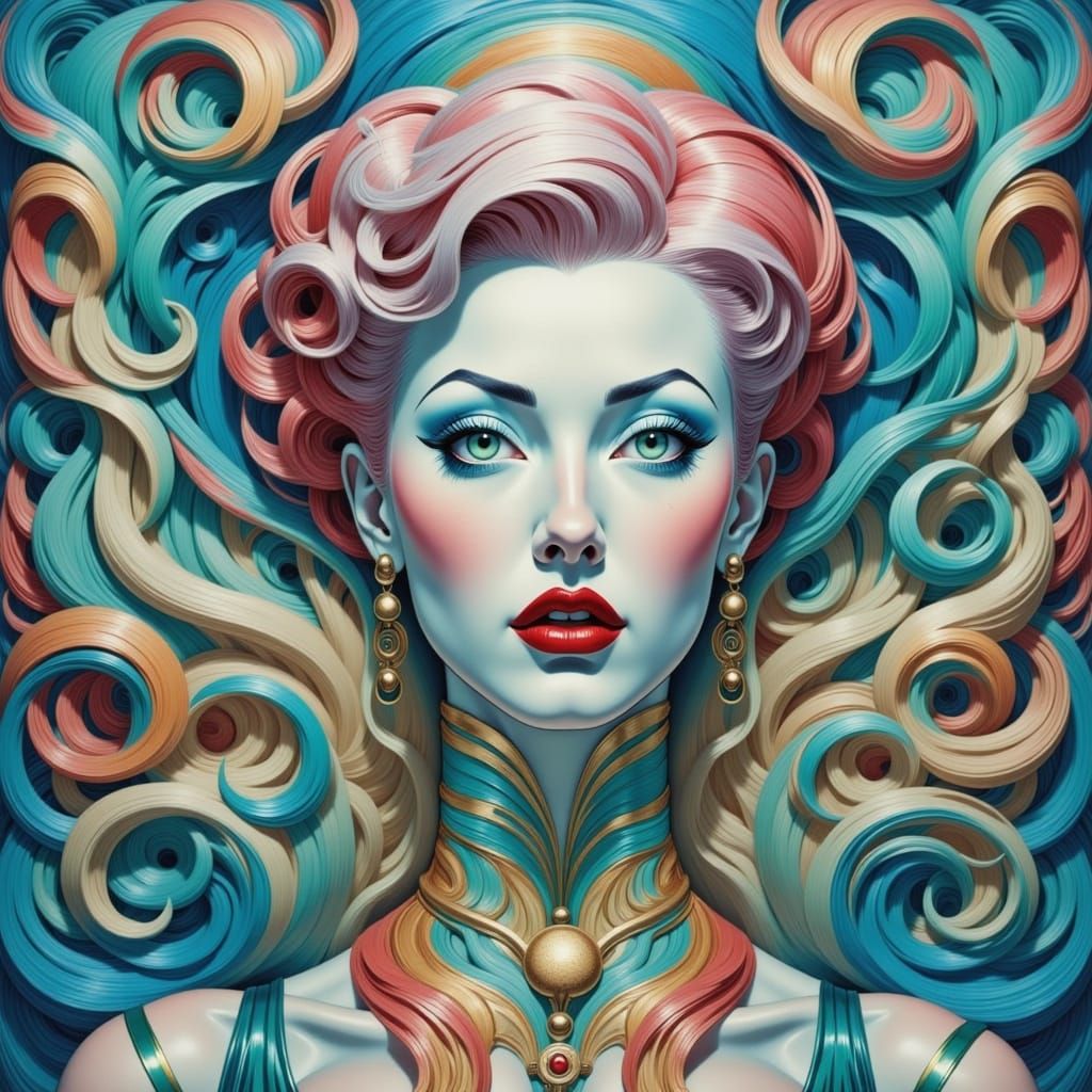 Surreal Mobius Strip Woman in Sword and Sorcery Style