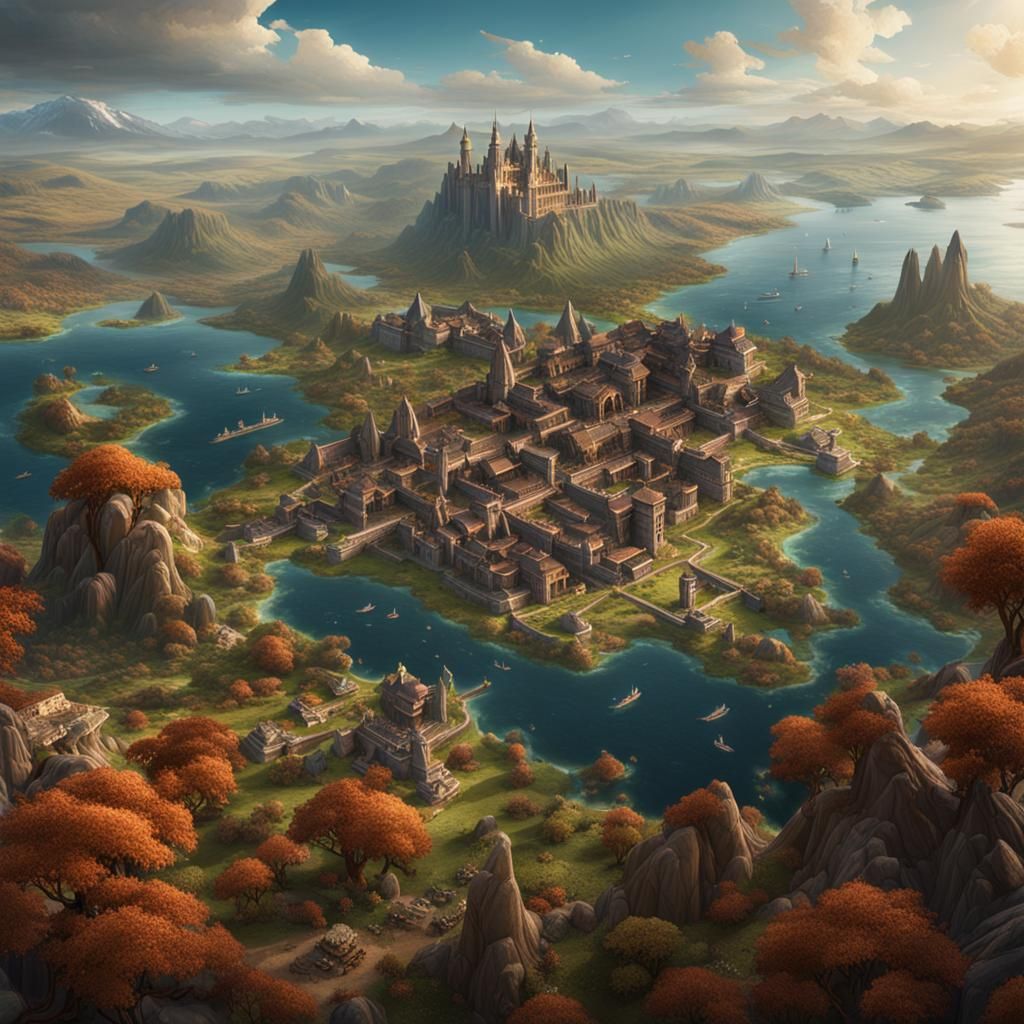 Eldoria: Fantastical Land from a Bird's Eye View