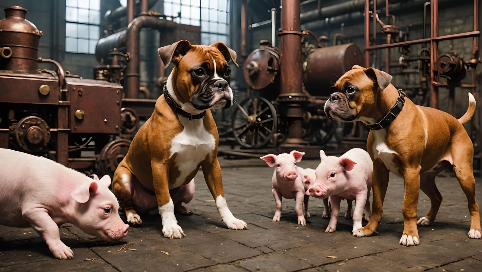 dog & pigs