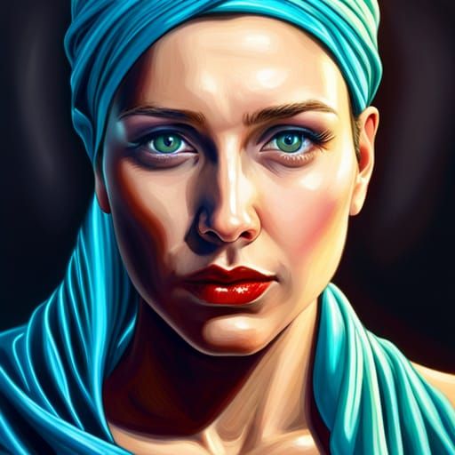 Hypnotized Woman with Heterochromia Eyes in Hyperrealism