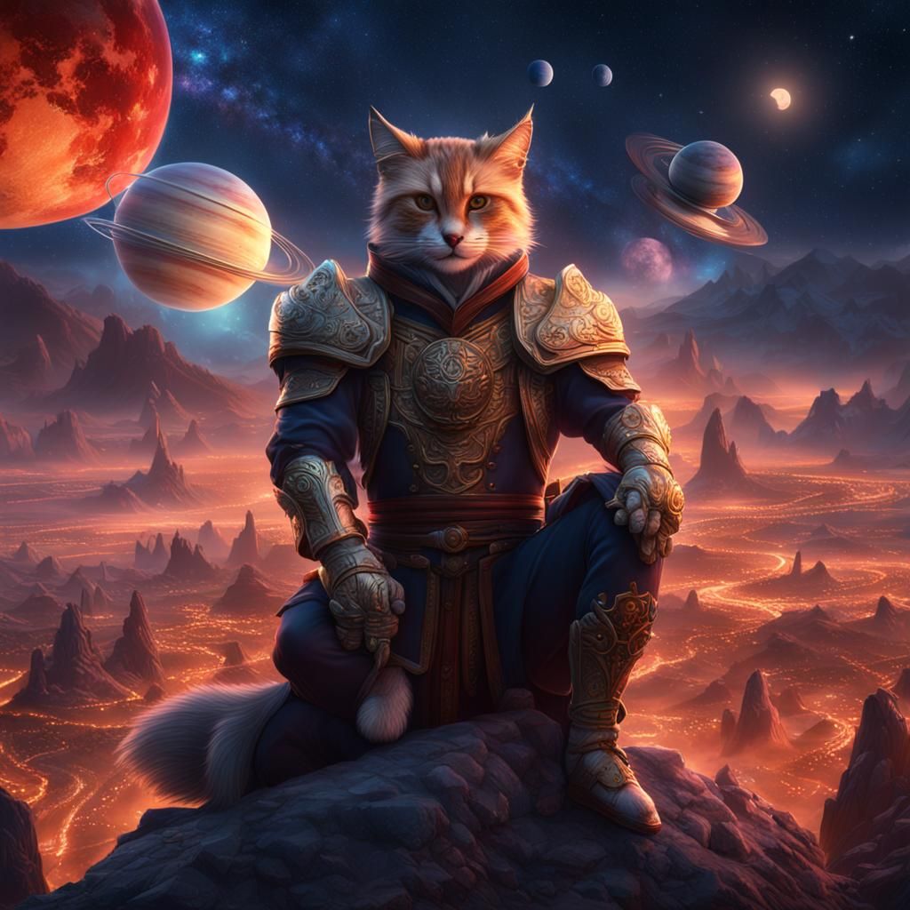 Fantasy Art: Asian Catman and Foxman in Love