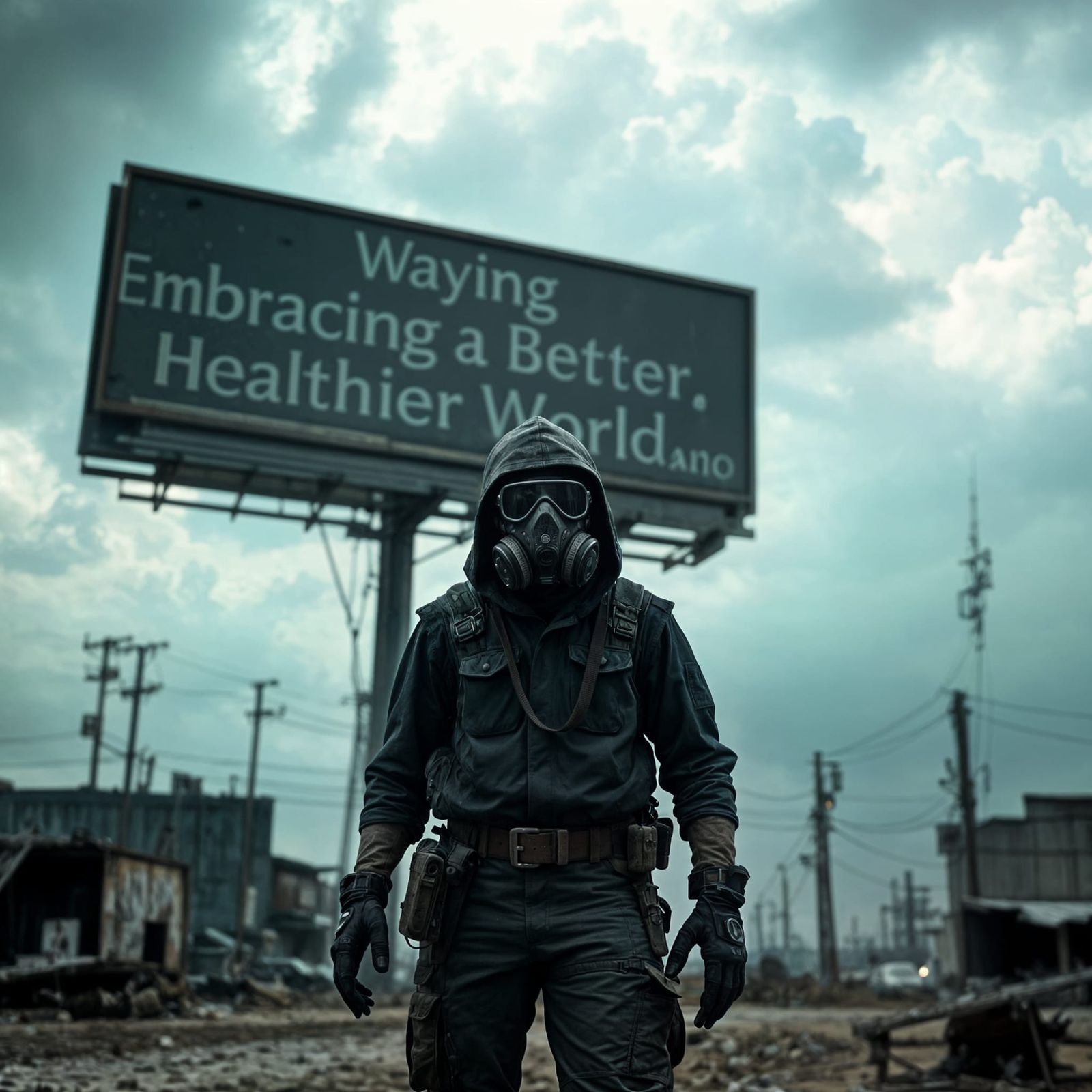 Epic Billboard in a Post-Apocalyptic Wasteland
