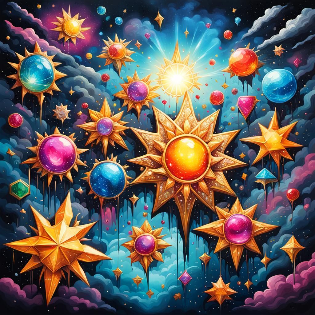 Jeweled Sky Graffiti Art in Ultra Detail