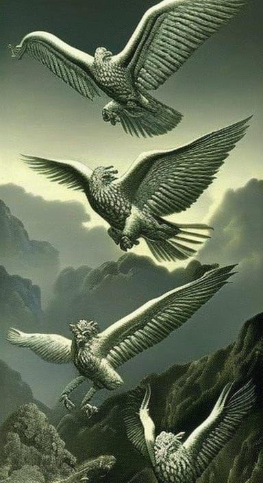 Grainy Angelic Eagles