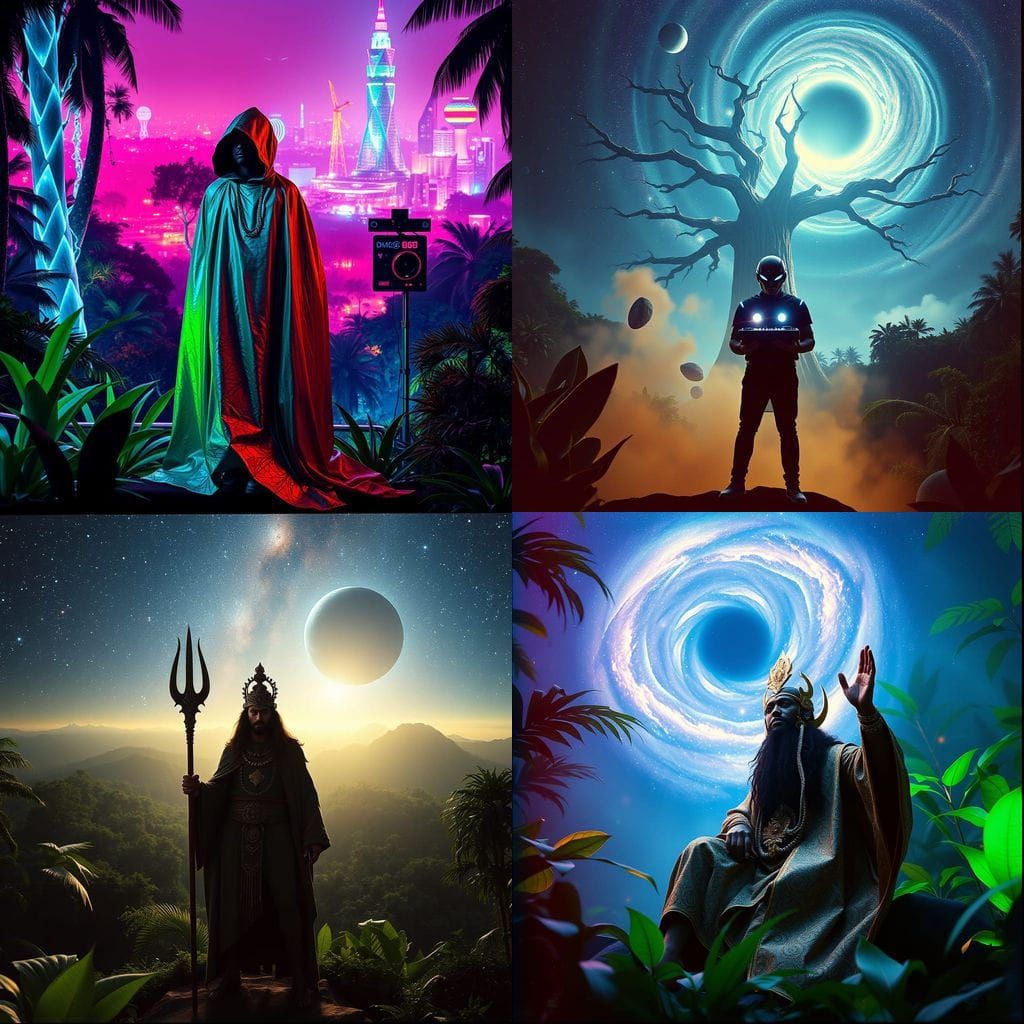 Cosmic Jungle Epic in Vibrant Cinematic Style