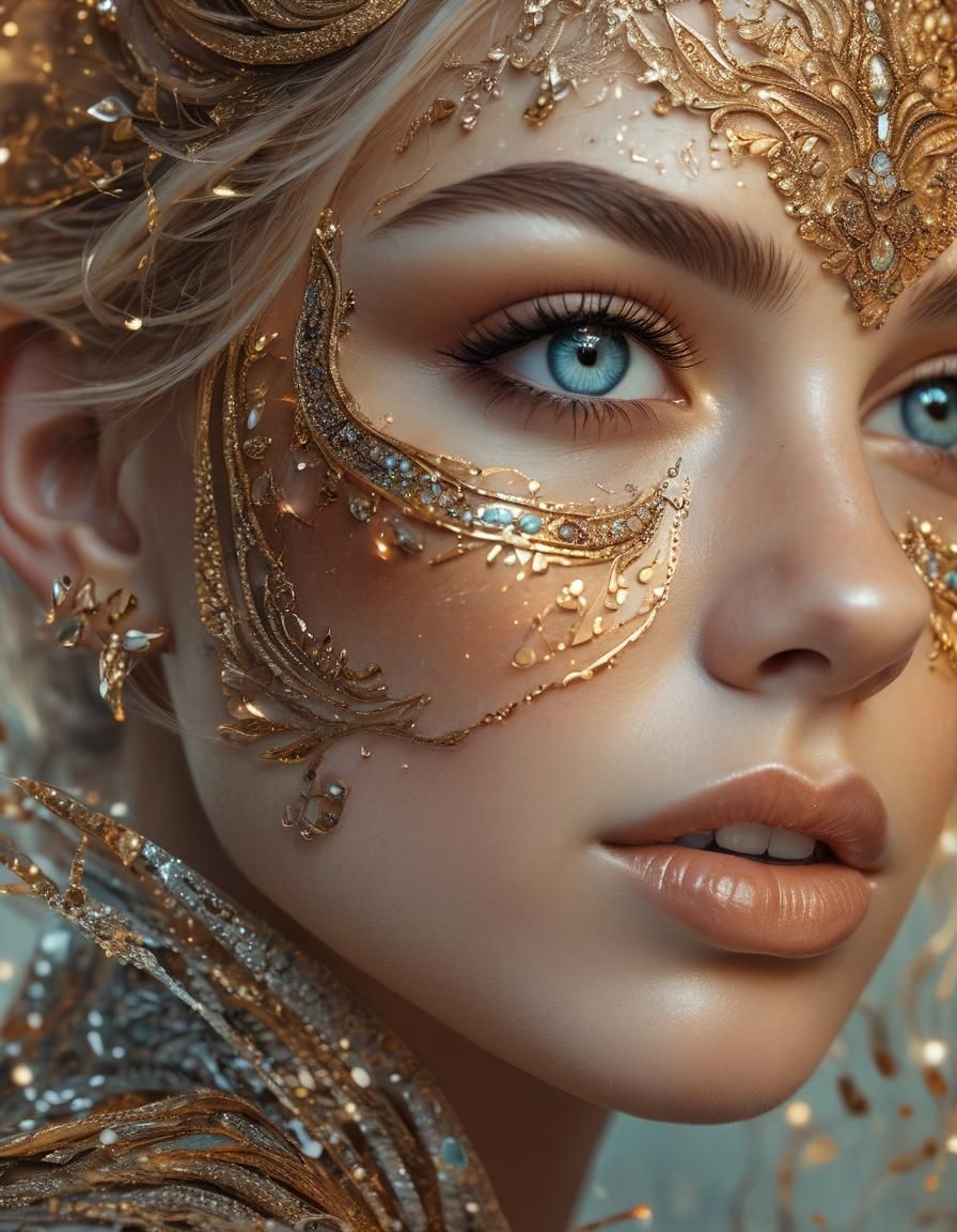 Glittering Fantasy Portrait in Digital Painting Style