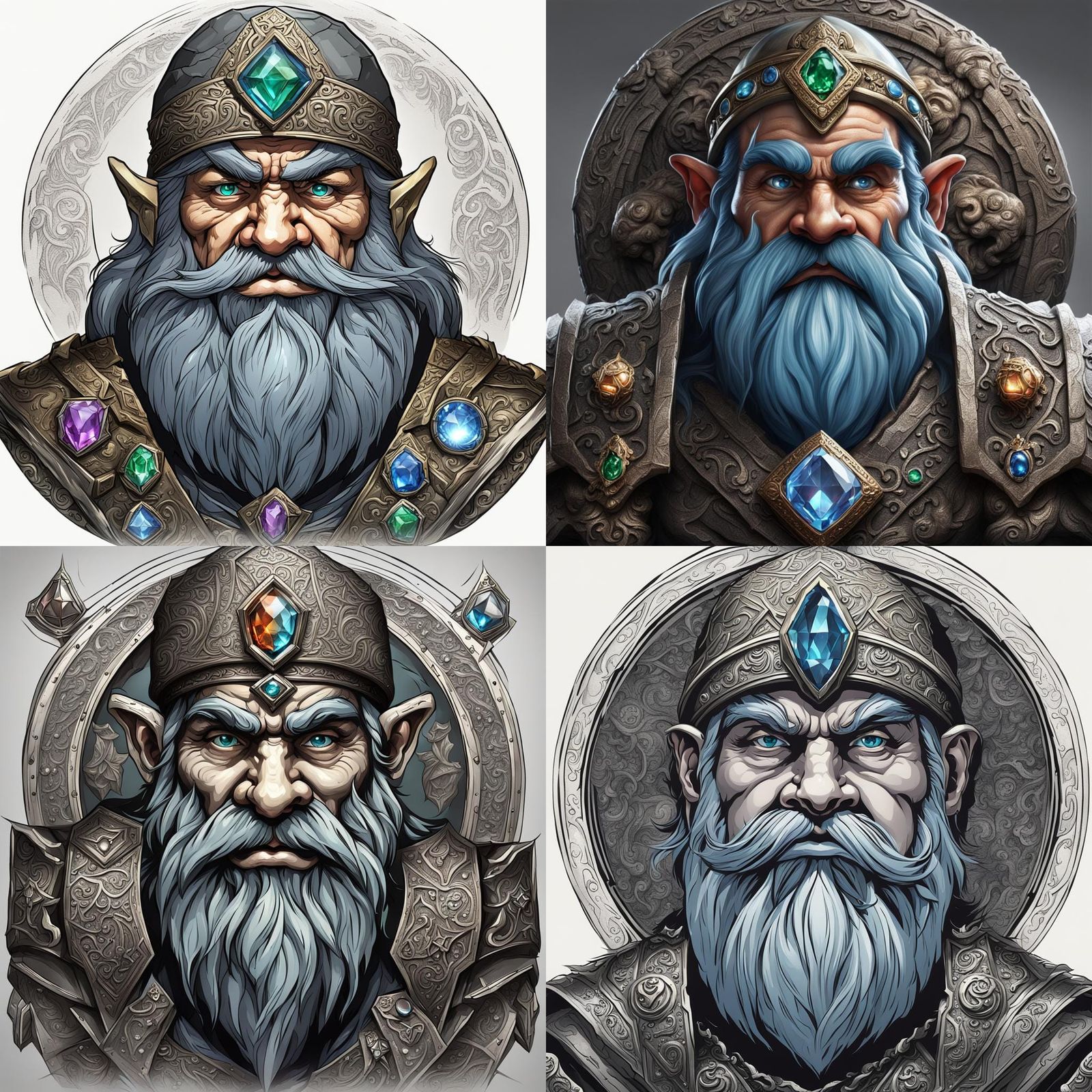 Gemstone Dwarf with Chiseled Features