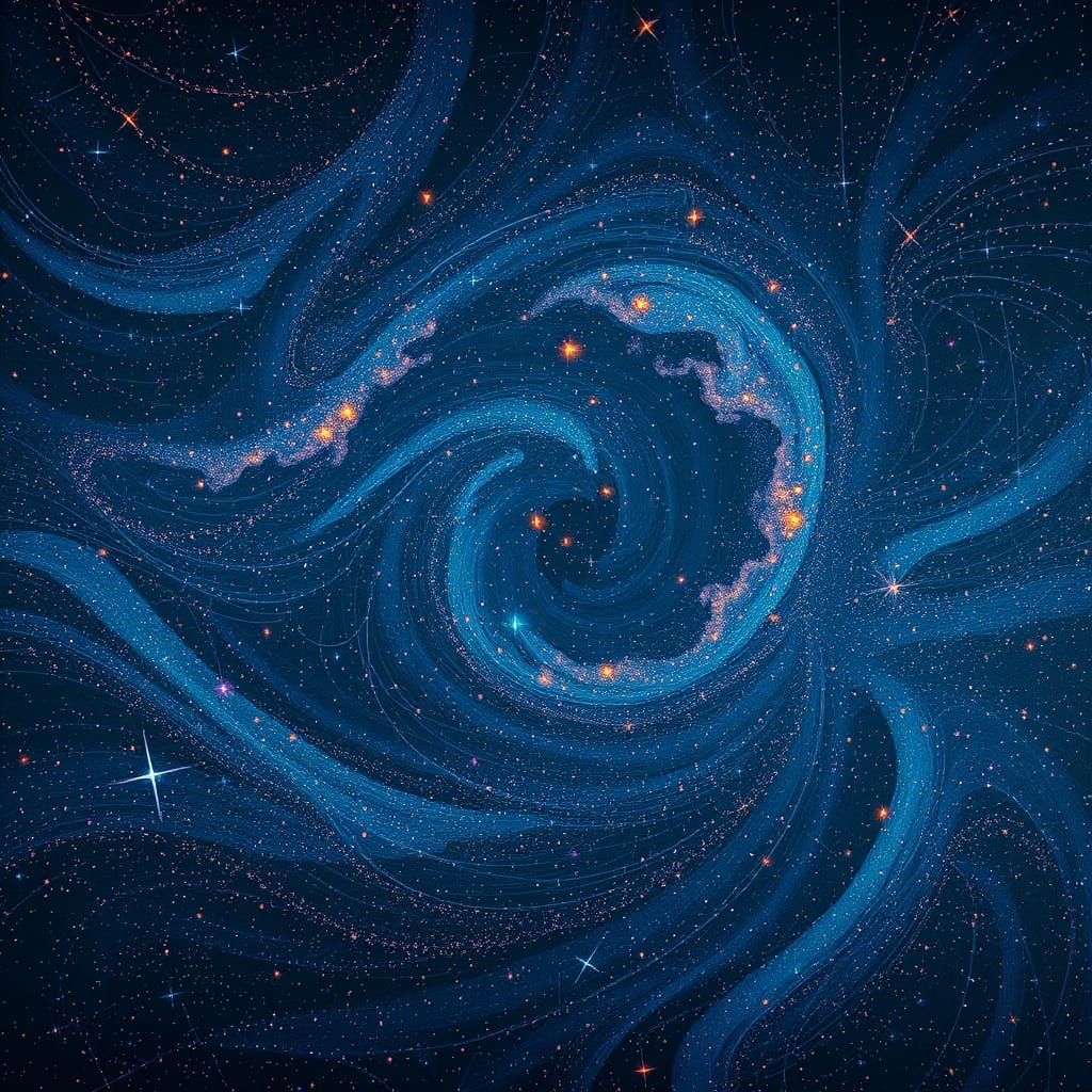 Surreal Starry Night Sky as Digital Painting