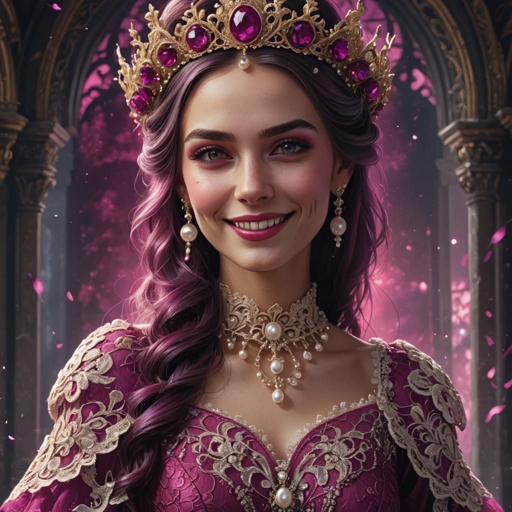 Beautiful Woman in Gothic Dress: Digital Portrait